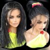 Braided Wigs Micro Braids Full Lace Wig Jet Black Handcrafted, Lightweight