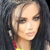 Braided Wigs Micro Braids Full Lace Wig Jet Black Handcrafted, Lightweight