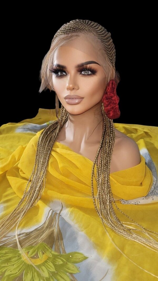 100% handmade, Braided wigs blond Wig NWT Ghana Weave absolutely gorgeous.