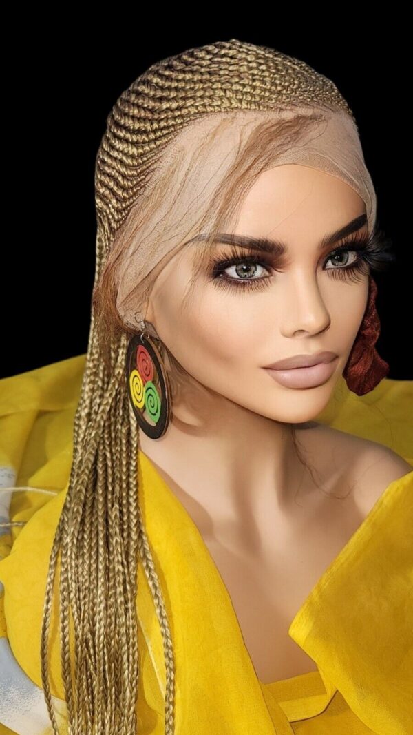 100% handmade, Braided wigs blond Wig NWT Ghana Weave absolutely gorgeous.