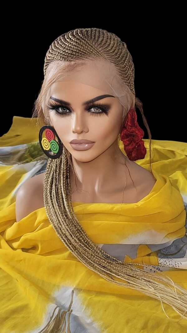 100% handmade, Braided wigs blond Wig NWT Ghana Weave absolutely gorgeous.