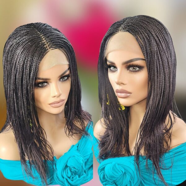 Handmade Braided Lace Wigs, Bob cut, short Micro millions braids. NWT Color 99j