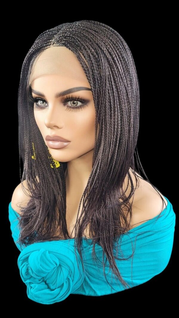 Handmade Braided Lace Wigs, Bob cut, short Micro millions braids. NWT Color 99j