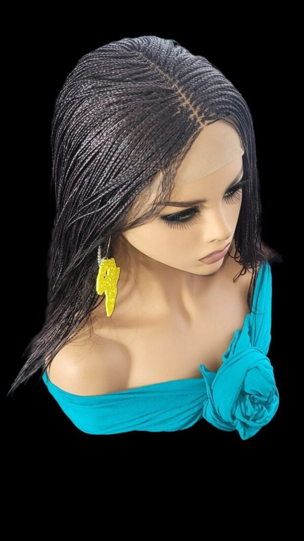 Handmade Braided Lace Wigs, Bob cut, short Micro millions braids. NWT Color 99j