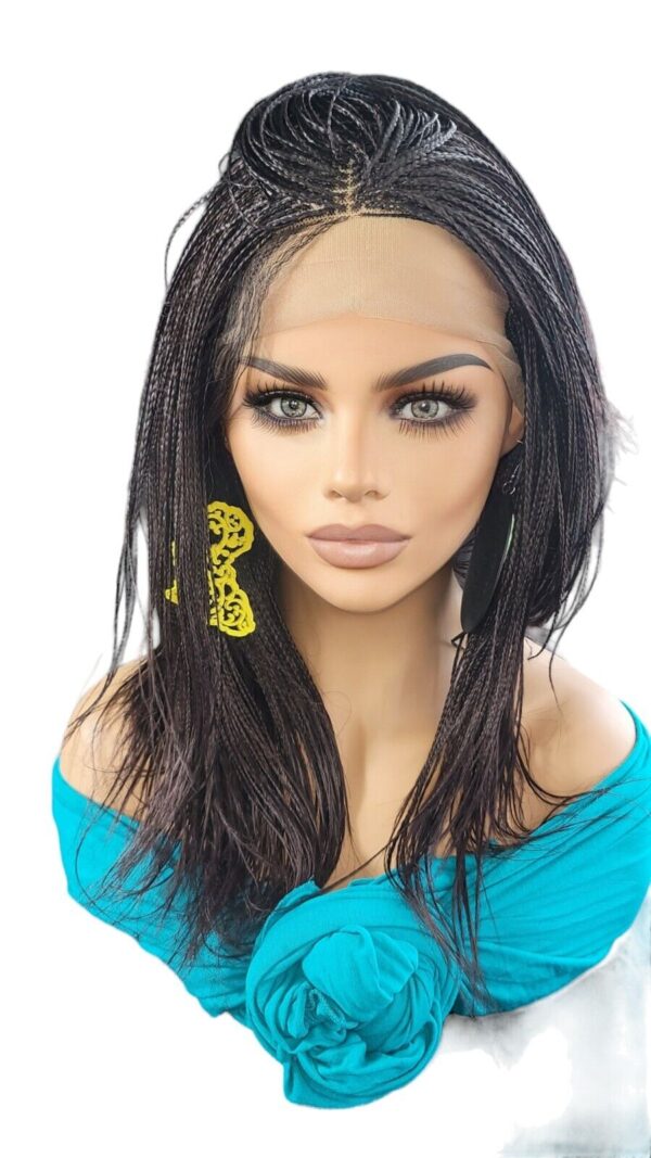 Handmade Braided Lace Wigs, Bob cut, short Micro millions braids. NWT Color 99j