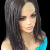 Handmade Braided Lace Wigs, Bob cut, short Micro millions braids. NWT Color 99j