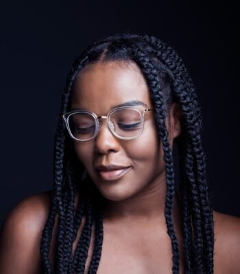Elegant Black woman with braids styled for a date night or special occasion