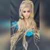 Blonde Braided Lace Wig – 100% Handmade | Very Long Micro Millions Natural Hair