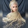 Blonde Braided Lace Wig – 100% Handmade | Very Long Micro Millions Natural Hair