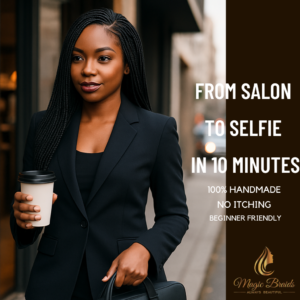 The Yassine Professional – Jet Black Micro Braid Wig | Handmade by Magic Braids