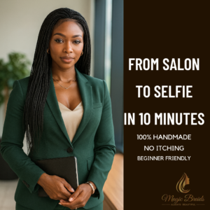 The Executive Statement- Jet Black Micro Braid Wig | Handmade by Magic Braids