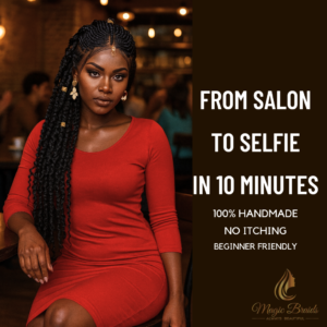 The Bohemian Effortless- Jet Black Boho Braid Wig | Handmade by Magic Braids