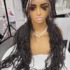 AMARA handmade full lace feed-in cornrow wig and boho curl detail