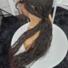 AMARA handmade full lace feed-in cornrow wig and boho curl detail