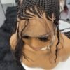 AMARA 22-inch off-black full lace feed-in cornrow wig with soft boho curls