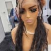 AMARA 22-inch off-black full lace feed-in cornrow wig with soft boho curls