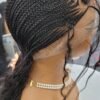 AMARA 22-inch off-black full lace feed-in cornrow wig with soft boho curls